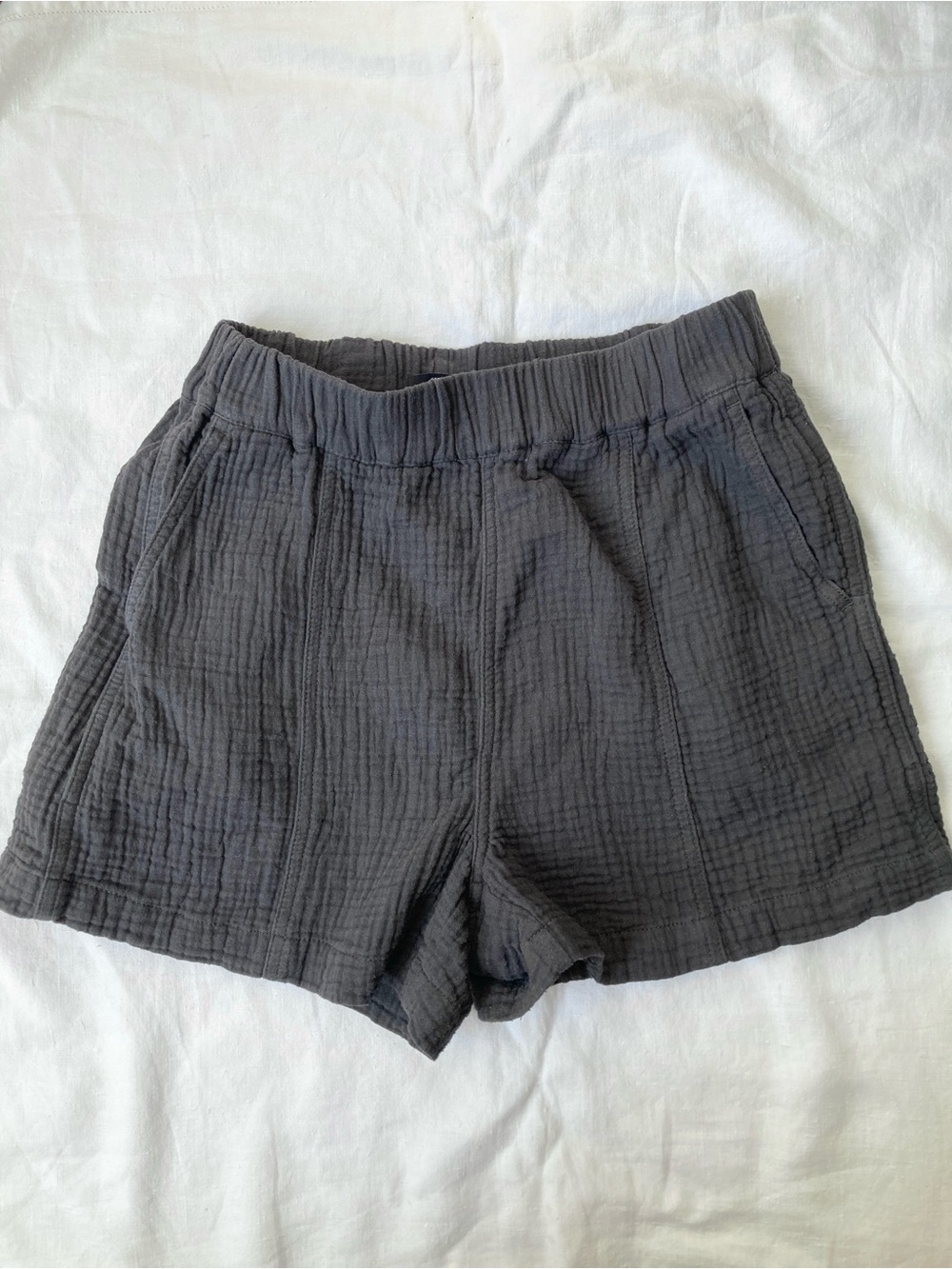 XS Madewell Crinkle Gauze Cotton High Waisted Shorts Spring Summer